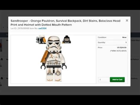 Lego Star Wars Sandtrooper Orange Pauldron Survival Backpack