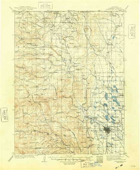 Historic 1909 Livermore Colorado 30'x30' Topo Map – MyTopo Map Store