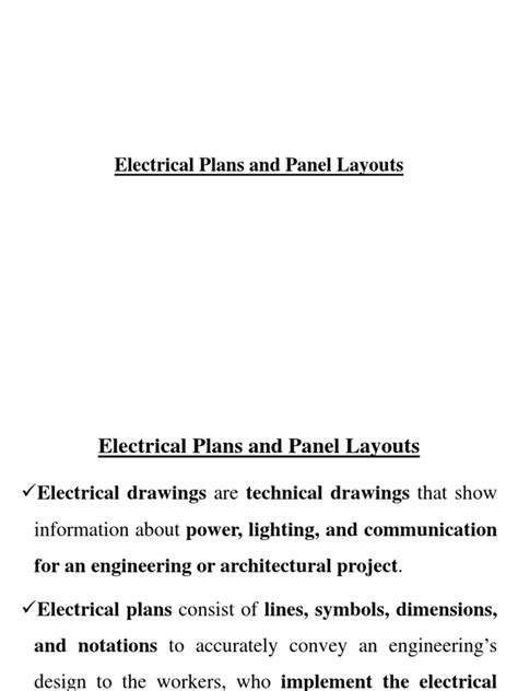 Electrical Plans and Panel Layouts | PDF