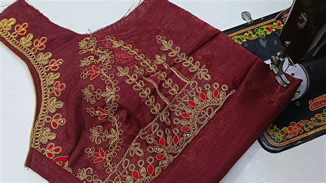 Tucks Blouse Embroidery Cutting And Stitching L