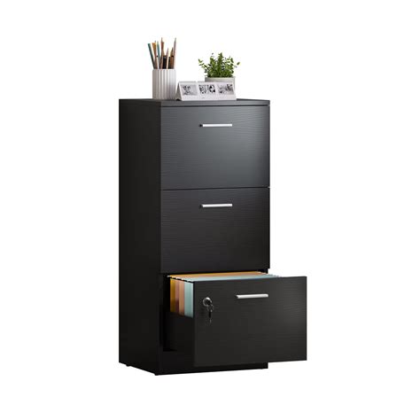 Dextrus 3 Drawer Wood File Cabinet With Lock 15 82 Vertical Filing