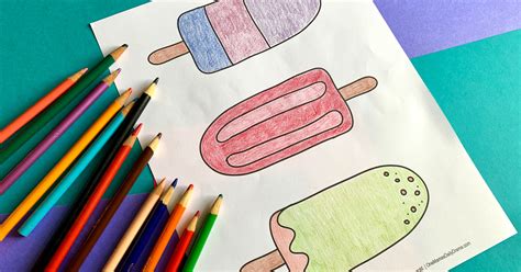 Printable Summer Popsicle Coloring Page