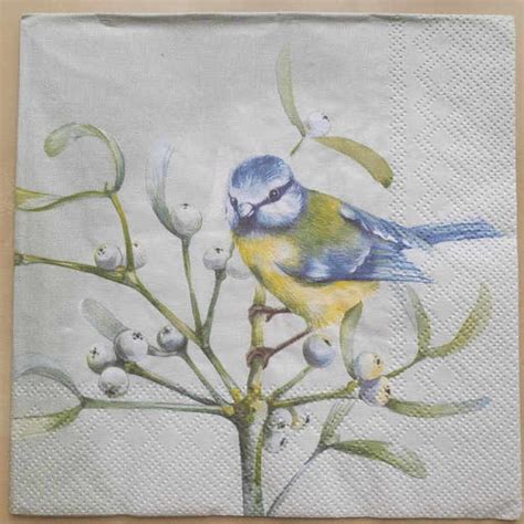 Servietten Technik Ch Serviette Dreamy Bluetit