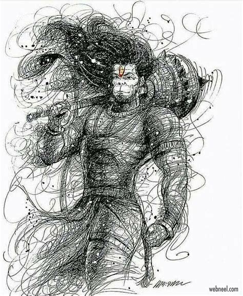 Pencil Drawing Hanuman