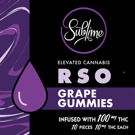 Grape Rso Gummies 100mg Sublime Brands Rso Gummies Jane