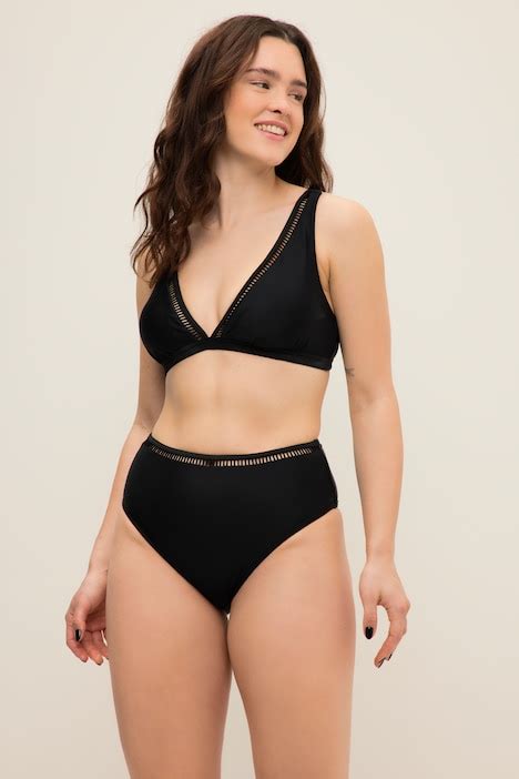 Cutout Waist Bikini Bottoms Black Ulla Popken