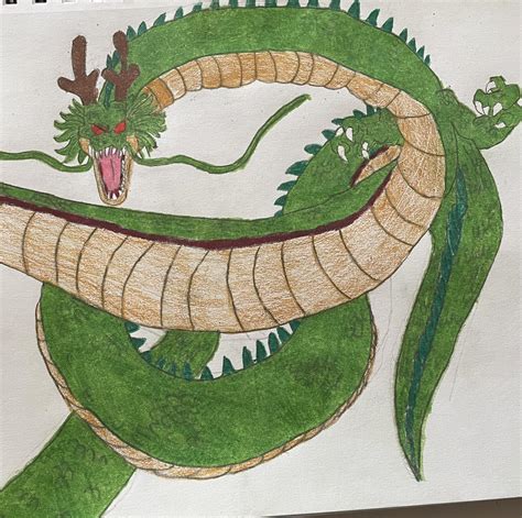 A drawing of shenron from dragon ball I attempted. What do you think ...