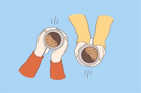 Premium Vector Hot Drinks For Breakfast Concept