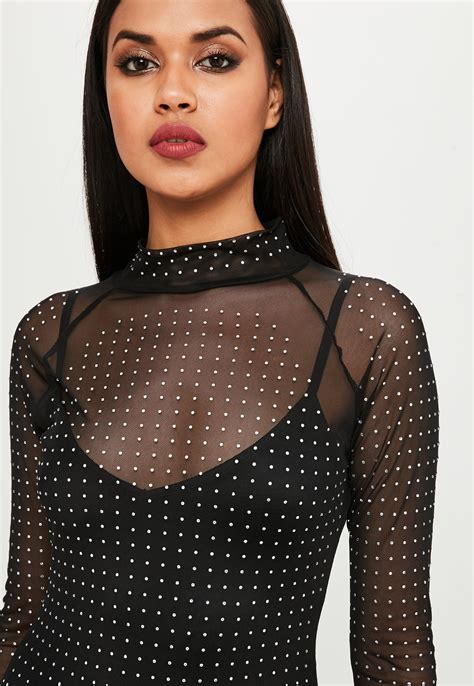 Missguided Synthetic Carli Bybel X Black Hot Fix Dress Lyst