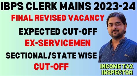 IBPS CLERK MAINS EXPECTED CUT OFF 2023 EXSERVICEMEN IBPS CLERK FINAL