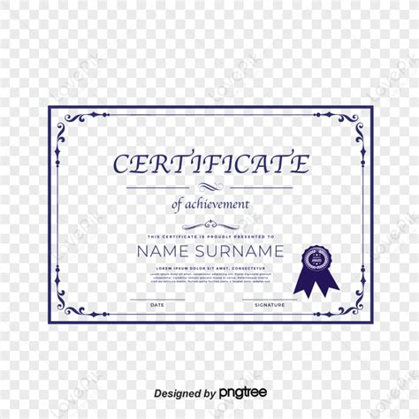 Navy Blue European Border Qualification Template Certificate Template