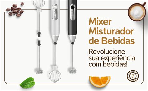 Misturador Bebidas Ovos Mini Mixer Fu Port Til El Trico Recarreg Vel