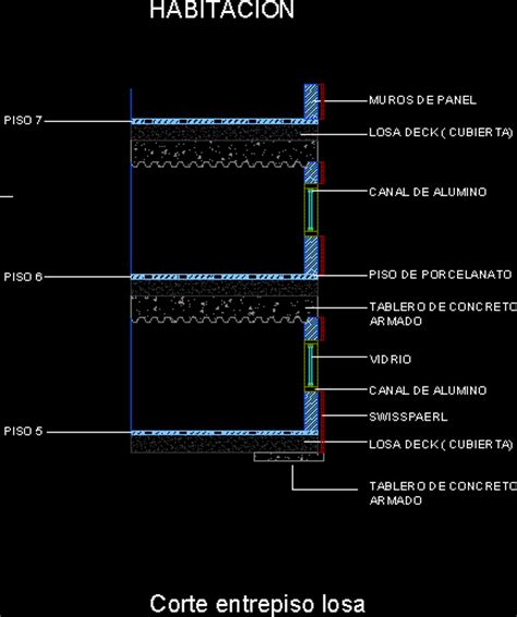 Detalles Constructivo Corte Fachada En DWG 52 04 KB Librería CAD