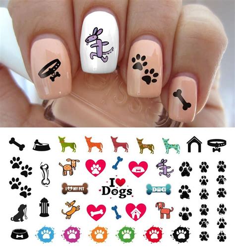 I Love Dogs Nail Art Decals Paw Print Nails Dog Nail Art Dog Nails