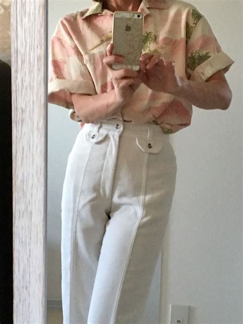 Bobsons Vintage White Angels Flight Pants And Tori Richards Hawaiian