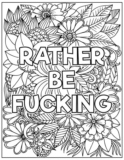 Adult Swear Word Coloring Pages Curse Word Coloring Pages Etsy