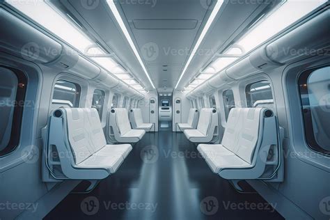 Futuristic Train interior inside view. Futuristic train interior with ...