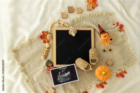 Letter board Baby Announcement . Digital Thanksgiving Pregnancy Announcement . Space for design ...