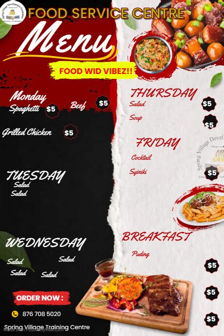 Food Menu Template Postermywall