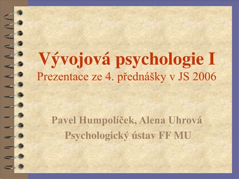 Ppt V Vojov Psychologie I Prezentace Ze P Edn Ky V Js