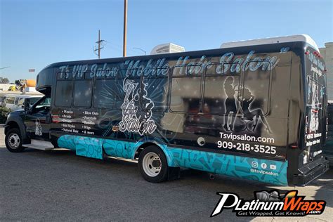 Mobile Hair Salon Bus Wrap Platinum Wraps San Bernardino