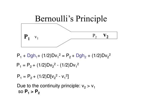 PPT - Equation of continuity and Bernoulli’s Principle (Ch. 10) PowerPoint Presentation - ID:3419844