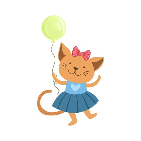 Gato lindo personaje animal que asiste a la fiesta de cumpleaños