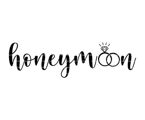 Honeymoon Svg Just Married Svg Wedding Diamon Ring Svg Vector Cut File For Cricut Silhouette