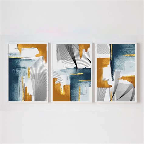 Quadro Trio Abstrato Geometrioc Nordic Elo7 Produtos Especiais