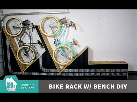 Wall-Mounted Bike Rack with Bench | Gray House Studio