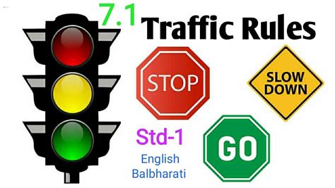 7 1 Traffic Rules Std 1 English Balbharati MH Board Easy