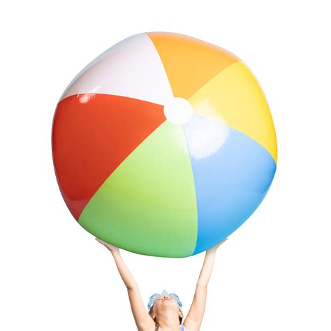 Top Race 5 Foot Giant Beach Ball Large Beach Balls Giant Pool Float Huge Rainbow