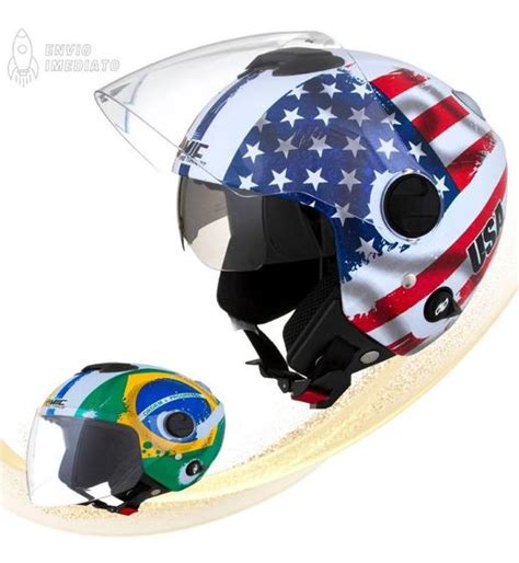 Capacete Aberto Viseira Solar American Atomic Envio 24hr Pro Tork