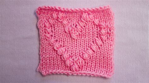 Herz Mit Noppen Heart With Bobbles Strickmuster Knitting Pattern Youtube