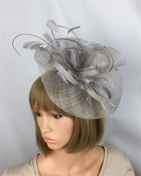 Silver Fascinator Grey Fascinator Mother Of The Bride Pale Etsy