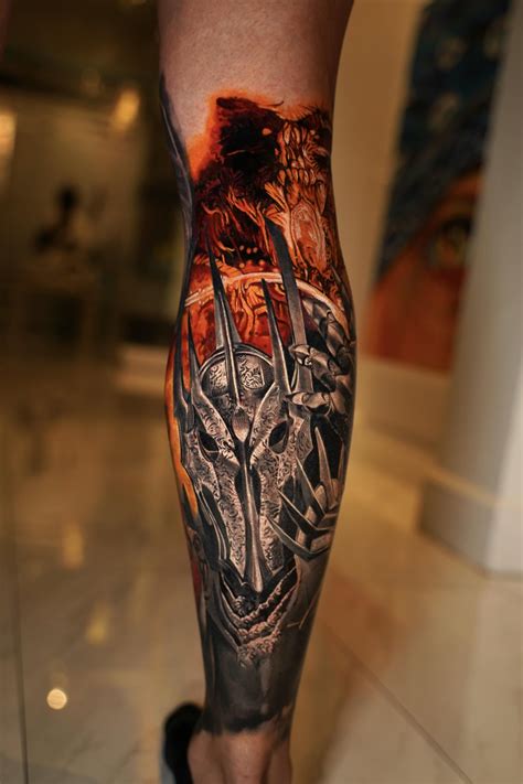 Sauron and Balrog tattoo done by aurum_inks 🔥. LOTR : r/TattooDesigns