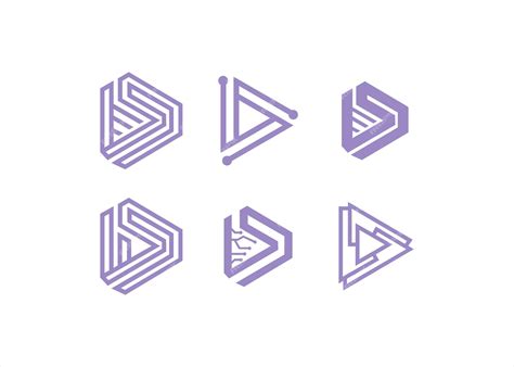 premium vector set triangle data system logo design technology