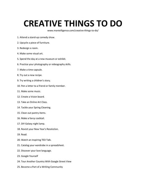 104 Best Creative Things To Do - This is the only list you'll need.