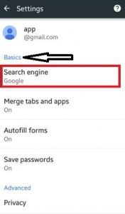 how to change search engine on android phone