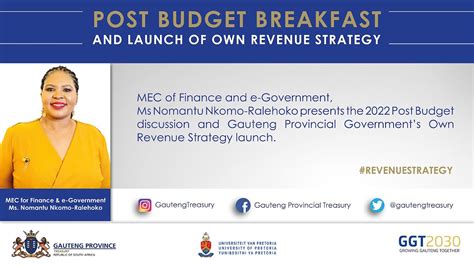 Gauteng Provincial Treasury Budget Breakfast Youtube