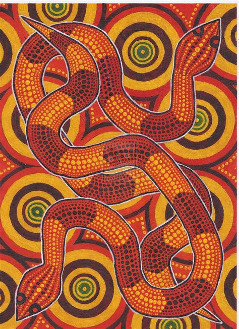 Aboriginal Snakes Aboriginal Dot Art Australian Art Aboriginal Art