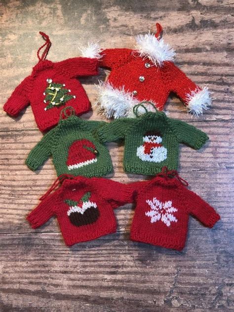 Christmas Jumper Tree Ornaments Knitting pattern by Cathy Rawcliffe ...