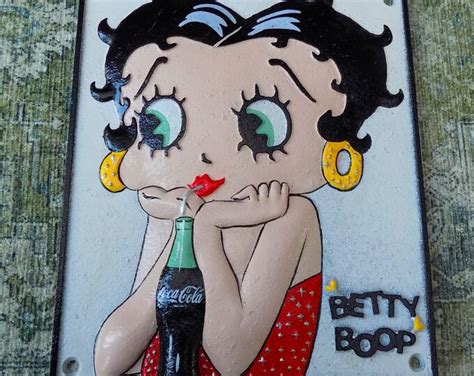 Betty Boop Coca Cola Cast Iron Wall Art Decoration Sign Plaque Etsy