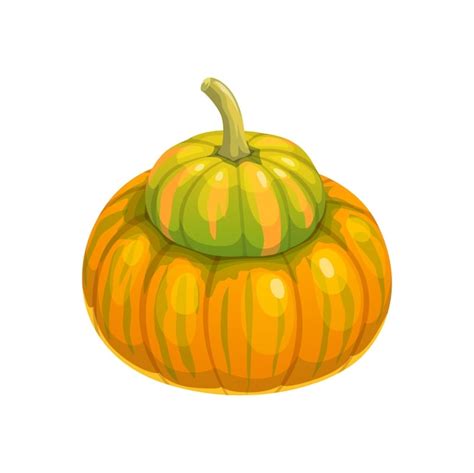 Premium Vector Cartoon Raw Pumpkin Isolated Vector Ripe Plant