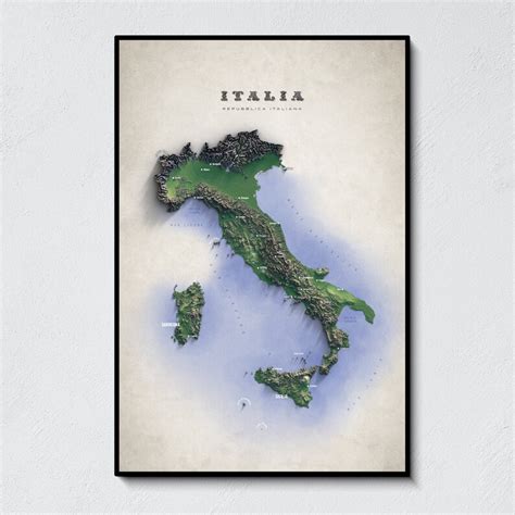 Italy Poster Italy Map Italy Wall Decor Italy Map Poster - Etsy