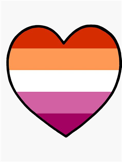 Lesbian Lgbt Pride Heart Sticker By Squishy Squishy Redbubble