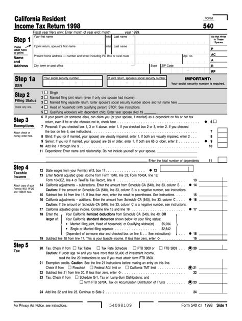 Form California Resident Income Tax Return Fill Out And Sign