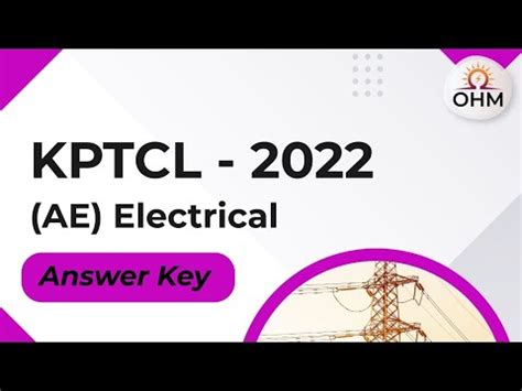 KPTCL AE 2022 Electrical Question Paper With Key OHM Institute AE