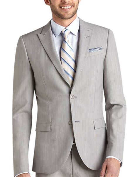 Egara Light Gray Slim Fit Suit Slim Fit Mens Wearhouse Grey Slim