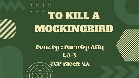 To Kill A Mockingbird Book Review Darwisy Afiq Block 4a Youtube